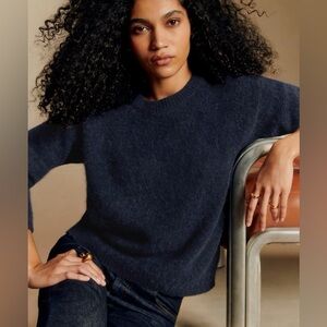Sezane navy Amiel jumper sweater blue alpaca size XL like new